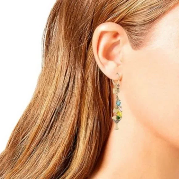 Betsey Johnson Mix Match Martini & Shaker Drop Earrings - NWT - Picture 7 of 7